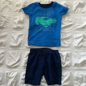 Blue Alligator Pajama Set